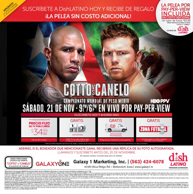 SUSCRÍBETE A DishLATINO HOY Y RECIBE DE REGALO ¡LA PELEA SIN COSTO ADICIONAL!