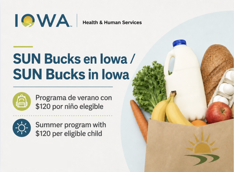 SUN Bucks en Iowa dará $120 por niño elegible este verano