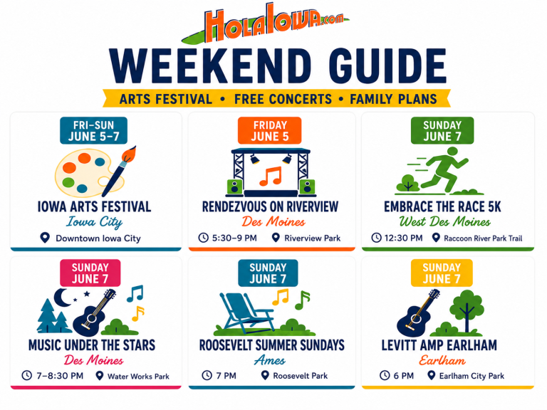 Iowa Weekend Guide: Arts festival, free concerts and family plans