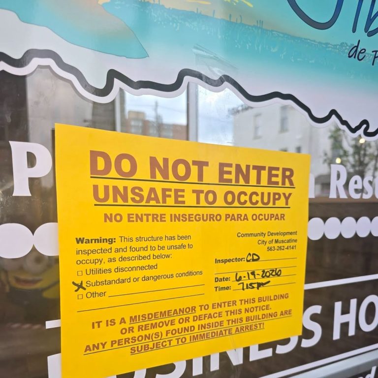 Muscatine ordena evacuar edificios en East 2nd Street