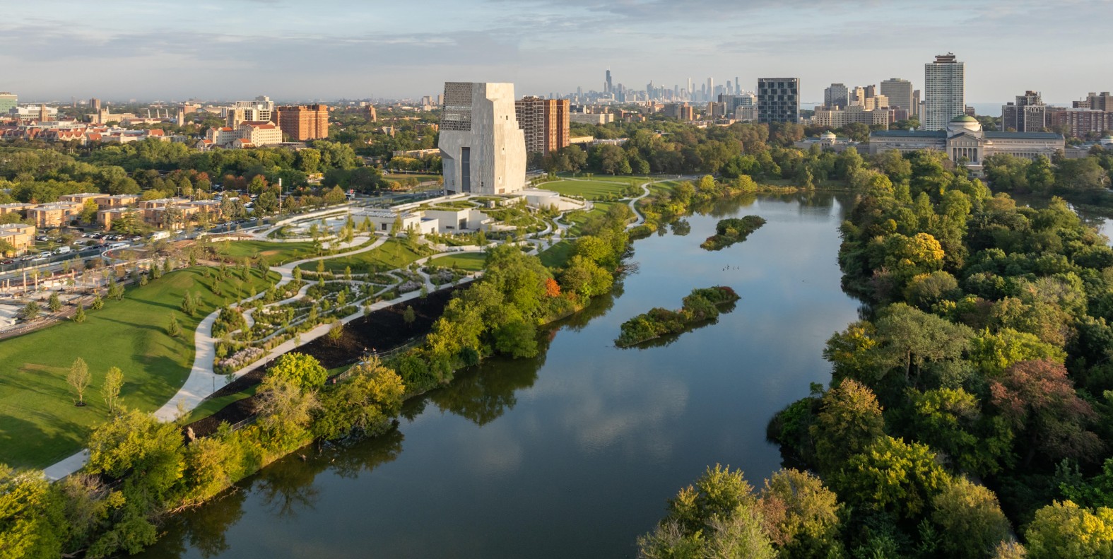 The Obama Presidential Center is part of a 19.3-acre campus in Chicago's Jackson Park (credit: The Obama Foundation)