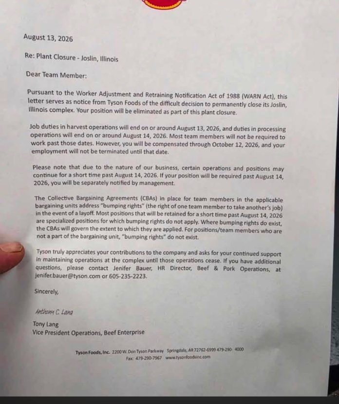 tyson closes illinois