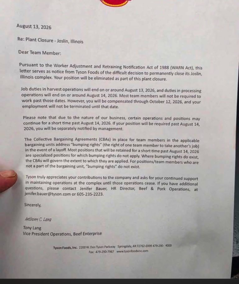 tyson closes illinois