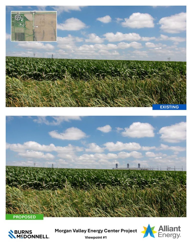 Conceptual rendering of Alliant Energy's proposed Morgan Valley Energy Center in Linn County, Iowa